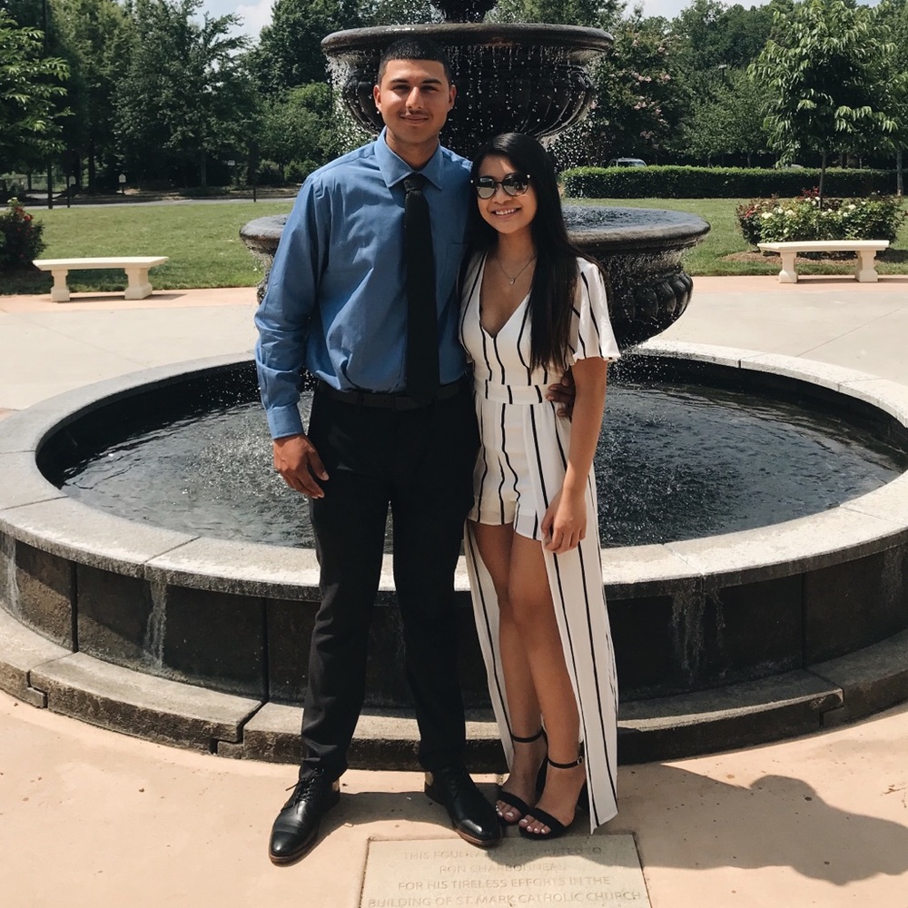 White & Black Striped Romper Set